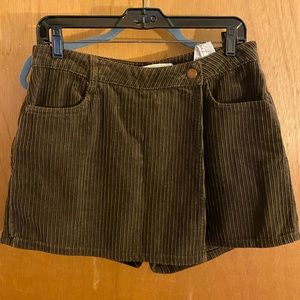 Green corduroy skort